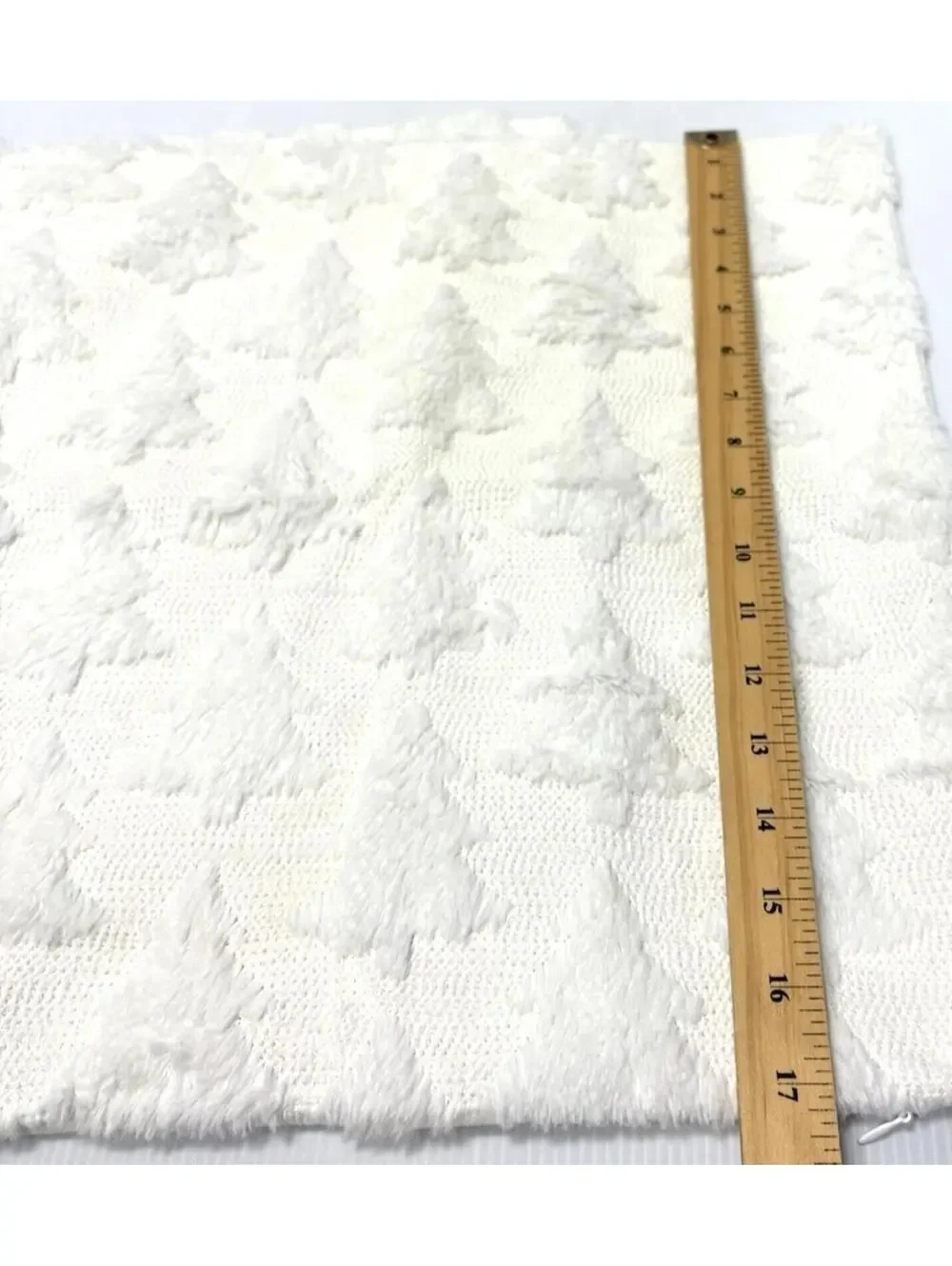 Christmas Trees White Throw Pillow Covers Set of 2 Plush Faux Fur Jacquard Decor